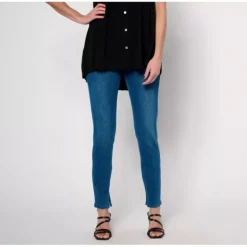 Women with Control Tall Prime Stretch Denim Slim Leg with Side Slit - a world of fashionable women's clothing, including a wide selection of dresses and trendy accessories.> Discount