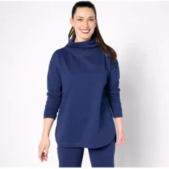 zuda French Terry Cowl Neck Pullover - a world of fashionable women's clothing, including a wide selection of dresses and trendy accessories.< Shop All