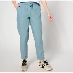 zuda Petite Stretch Woven Ripstop Ankle Pant - a world of fashionable women's clothing, including a wide selection of dresses and trendy accessories.< Fashion