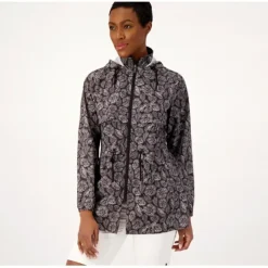 zuda Woven Cinched Waist Hooded Anorak Jacket - a world of fashionable women's clothing, including a wide selection of dresses and trendy accessories.< Fashion