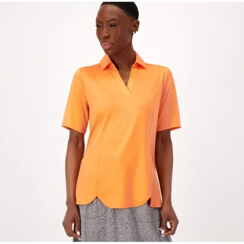 zuda Z-Cool Polo Top w/ Seaming Details - a world of fashionable women's clothing, including a wide selection of dresses and trendy accessories.> Best