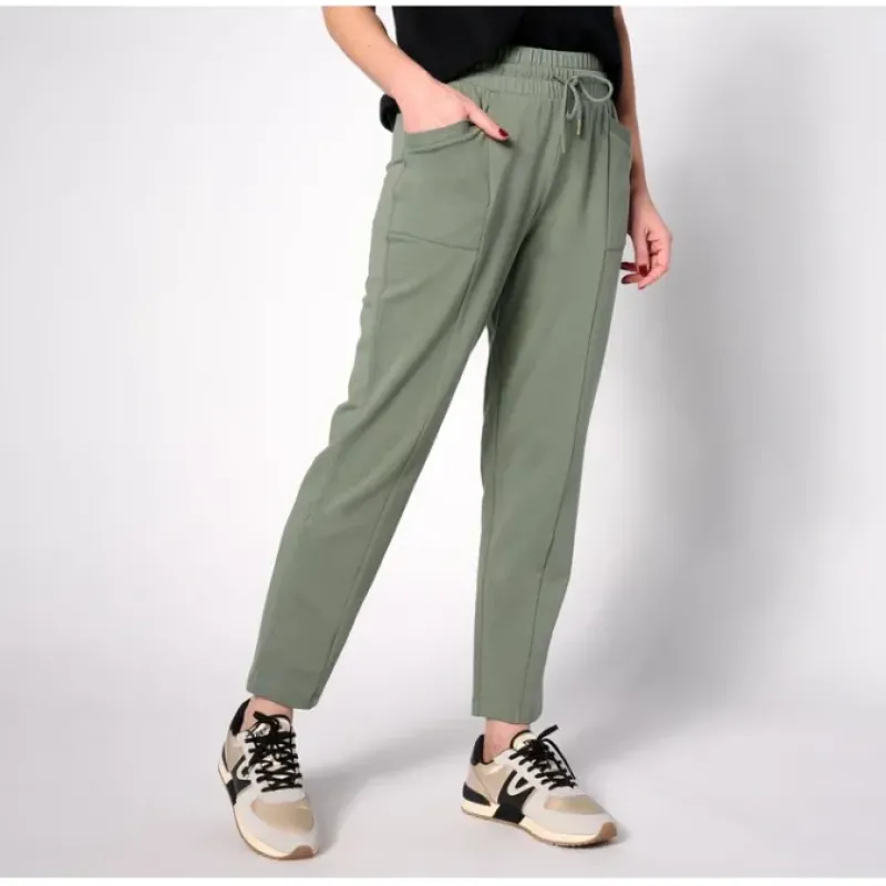 zuda Z-Knit Petite French Terry Tapered Pant - a world of fashionable women's clothing, including a wide selection of dresses and trendy accessories.< Shop All